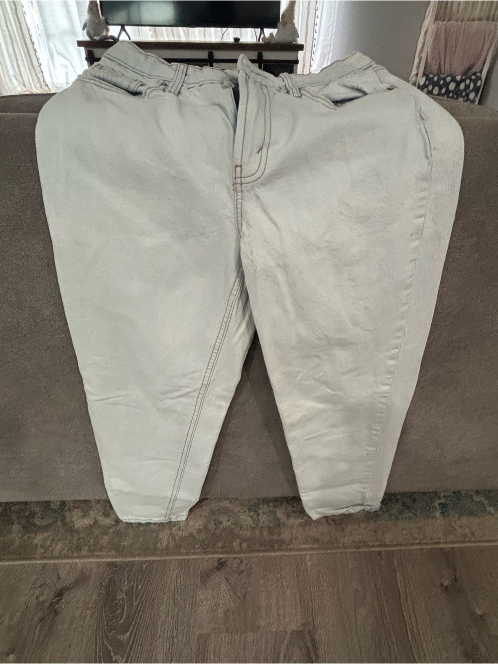 wild fable Light Gray High-Rise Jeans with Contrast Stitching